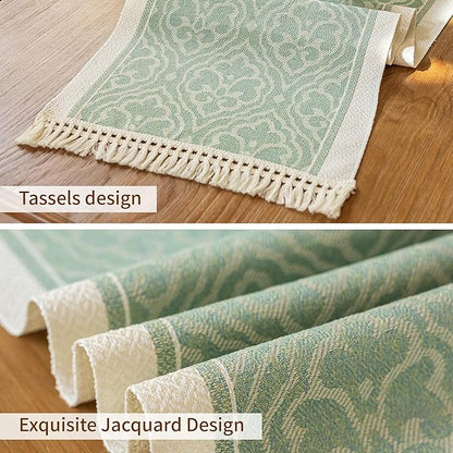 Table Runners 63 Inches,Waterproof Boho Table Runner with Tassel Fringe,Table Runner for Party Coffee Table