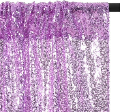 Eternal Beauty Lavender Sequin Backdrop, 8x8 Ft Glitter Background Curtains for Shimmer Photography Party Wedding Birthday Back Drop Decor