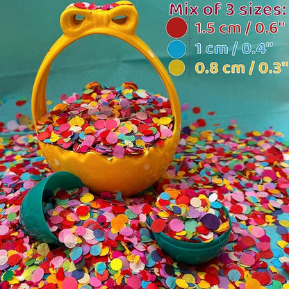 Multicolor Confetti - Mexican Colorful Party Confetti - 1.5 LBs/680 grams - Round Tissue Confetti