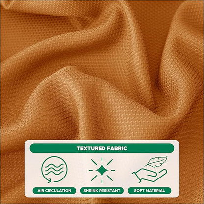 Biscaynebay Fall Tablecloth Textured Fabric 52x70 Inch Rectangular, Bronze Thanksgiving Autumn Harvest Water Resistant Fabric Tablecloths for Kitchen, Dining, Wedding, Parties Machine Washable