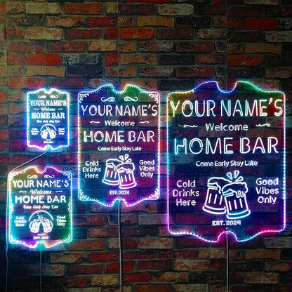 ADVPRO Personalized Your Name Home Bar RGB Dynamic Glam LED Sign - Cut-to-Edge Shape - Smart 3D Decoration - Multicolor Signage st06s64-fnd-p11b-tm-c