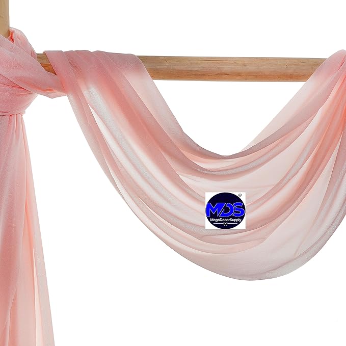 MDS Halloween Chiffon Draping Fabric - 1 Panel, 30" Wide x 75ft Long - Sheer Spooky Arbor & Canopy Drapery for Haunted House Backdrops, Party Ceilings, DIY Costumes & Themed Events - Dusty Rose