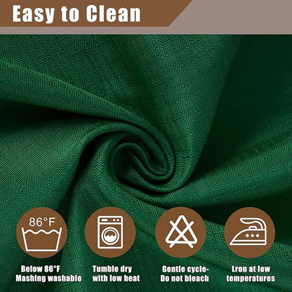 Fitable Faux Linen Christmas Tablecloths 2 Pack, Burlap Textured Table Cloth Rectangle, Decorative Table Covers for Winter Holiday Kitchen Dining Party Farmhouse (Hunter Green, 60 x 102 Inch)