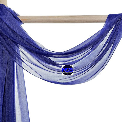 MDS Halloween Chiffon Draping Fabric - 1 Panel, 30" Wide x 40ft Long - Sheer Spooky Arbor & Canopy Drapery for Haunted House Backdrops, Party Ceilings, DIY Costumes & Themed Events - Royal Blue