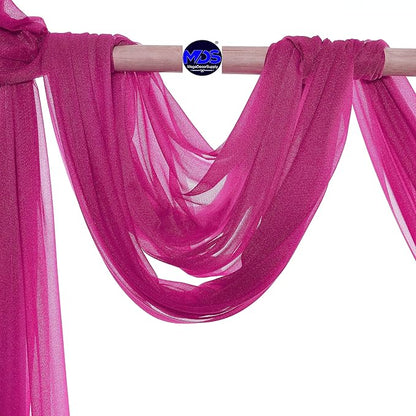 MDS Halloween Chiffon Draping Fabric - 1 Panel, 30" Wide x 30ft Long - Sheer Spooky Arbor & Canopy Drapery for Haunted House Backdrops, Party Ceilings, DIY Costumes & Themed Events - Magenta
