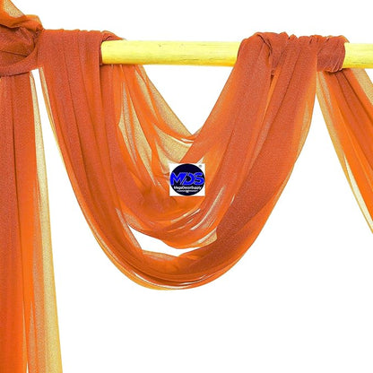 MDS Halloween Chiffon Draping Fabric - 1 Panel, 30" Wide x 40ft Long - Sheer Spooky Arbor & Canopy Drapery for Haunted House Backdrops, Party Ceilings, DIY Costumes & Themed Events - Orange