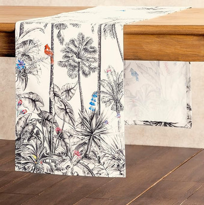 Maison d' Hermine Table Runner 100% Cotton Single Layer Table Runners 36 inches Long for Thanksgiving Christmas Decorations Home Kitchen Dining Party Wedding (Amazonia, 14.5" x 36")