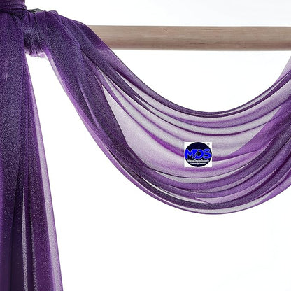 MDS Halloween Chiffon Draping Fabric - 2 Panel, 30" Wide x 100ft Long - Sheer Spooky Arbor & Canopy Drapery for Haunted House Backdrops, Party Ceilings, DIY Costumes & Themed Events - Cadbury Purple