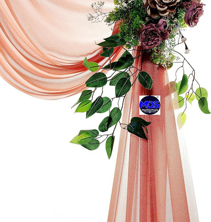 MDS Halloween Chiffon Draping Fabric - 2 Panel, 30" Wide x 75ft Long - Sheer Spooky Arbor & Canopy Drapery for Haunted House Backdrops, Party Ceilings, DIY Costumes & Themed Events - Terracotta