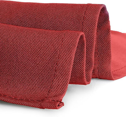 Gee Di Moda Rectangle Tablecloth - 90 x 132 Inch Red Table Cloth for 6 Foot Table with Floor-Length Drop - Heavy Duty Washable Fabric - 6 Ft Buffet Table, Holiday Party, Wedding & Baby Shower