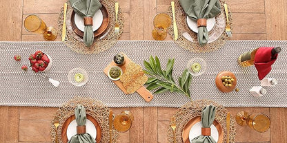 DII Woven Basic Tabletop Collection Chevron Table Runner, 15x108, Cinnamon