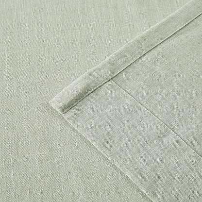 Vision Home Pinch Pleated Semi Sheer Curtains Textured Linen Blended Light Filtering Window Curtains 90 inch for Living Room Bedroom Pinch Pleat Drapes with Hooks 2 Panels 40" Wx90 L,Soft Green