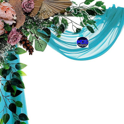MDS Halloween Chiffon Draping Fabric - 1 Panel, 30" Wide x 30ft Long - Sheer Spooky Arbor & Canopy Drapery for Haunted House Backdrops, Party Ceilings, DIY Costumes & Themed Events - Peacock Blue