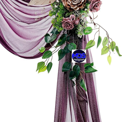 MDS Halloween Chiffon Draping Fabric - 1 Panel, 30" Wide x 40ft Long - Sheer Spooky Arbor & Canopy Drapery for Haunted House Backdrops, Party Ceilings, DIY Costumes & Themed Events - Eggplant