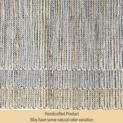 Chardin Home Natural Jute & Grey Placemats, Set of 4 – Rustic Handmade Boho Table Mats, 13x19 Inch Dining Table Placemats for Kitchen, Everyday Meals, Holidays, Farmhouse or Modern Table Décor