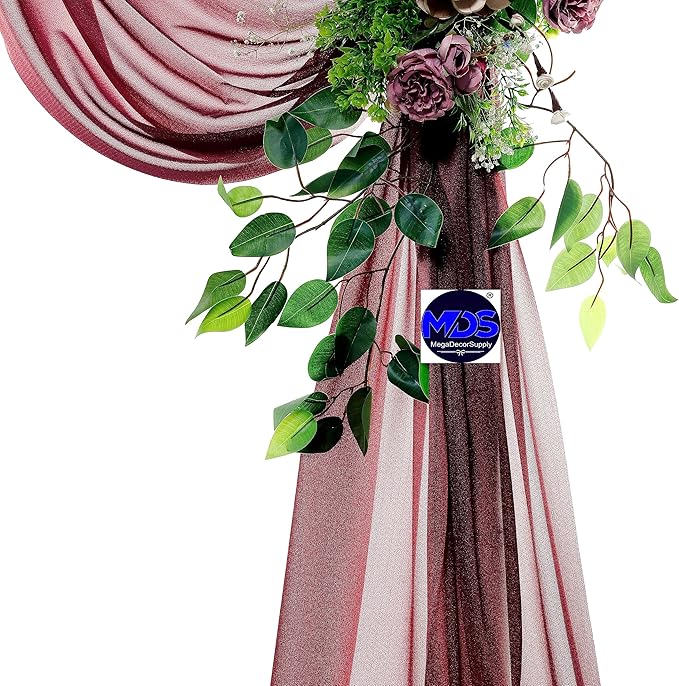 MDS Halloween Chiffon Draping Fabric - 1 Panel, 30" Wide x 30ft Long - Sheer Spooky Arbor & Canopy Drapery for Haunted House Backdrops, Party Ceilings, DIY Costumes & Themed Events - Burgundy