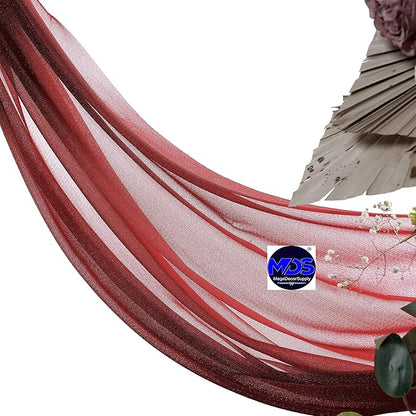 MDS Halloween Chiffon Draping Fabric - 1 Panel, 30" Wide x 50ft Long - Sheer Spooky Arbor & Canopy Drapery for Haunted House Backdrops, Party Ceilings, DIY Costumes & Themed Events - Apple Red