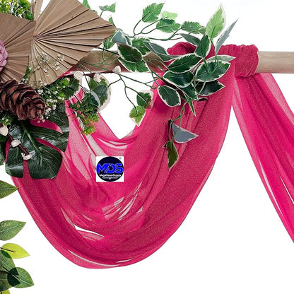 MDS Halloween Chiffon Draping Fabric - 1 Panel, 30" Wide x 50ft Long - Sheer Spooky Arbor & Canopy Drapery for Haunted House Backdrops, Party Ceilings, DIY Costumes & Themed Events - Hot Pink