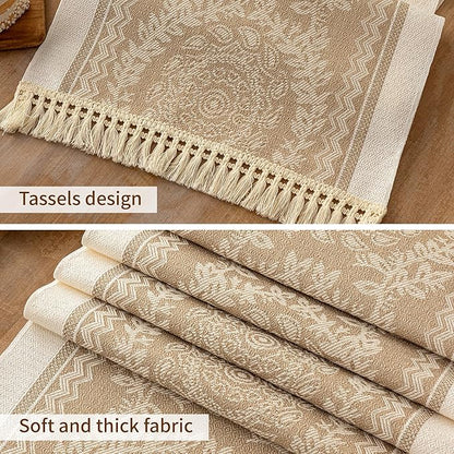 Table Runners 83 Inches,Waterproof Boho Table Runner with Tassel Fringe,Table Runner for Party Coffee Table