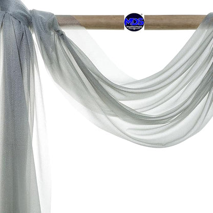 MDS Halloween Chiffon Draping Fabric - 1 Panel, 30" Wide x 20ft Long - Sheer Spooky Arbor & Canopy Drapery for Haunted House Backdrops, Party Ceilings, DIY Costumes & Themed Events - Gray