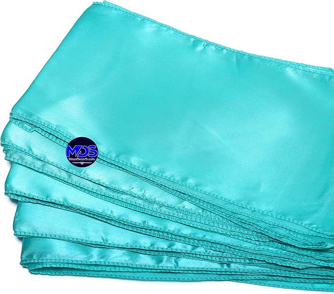 MDS Pack of 300 PCS Satin Chair Sashes Charmeuse Sateen Dining Chair Bows Ribbon Ties Back Sash for Wedding Party Birthday Home Hotel Restaurant Banquet Decoration (7 x 108 Inch, Sea Green)