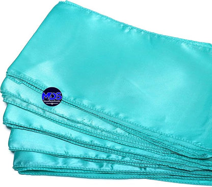 MDS Pack of 300 PCS Satin Chair Sashes Charmeuse Sateen Dining Chair Bows Ribbon Ties Back Sash for Wedding Party Birthday Home Hotel Restaurant Banquet Decoration (7 x 108 Inch, Sea Green)