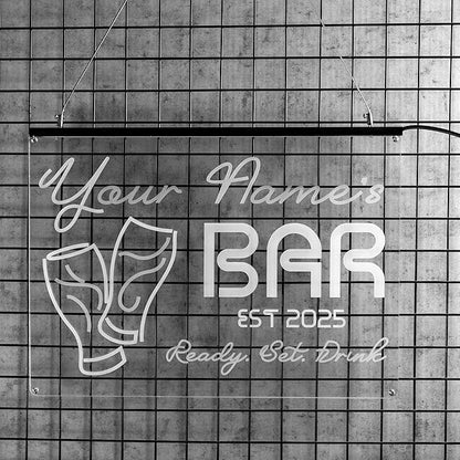 Personalized Pool & Bar Neon Sign, Custom LED Light with Name and Address, Outdoor Patio Decor, Tiki Bar or Backyard Pool Gift for Party Lovers