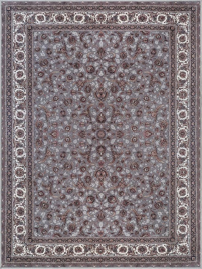 Bloom Rugs Washable Non-Slip 3' x 5' Rug - Slate Gray Traditional Oriental Area Rug for Living Room, Bedroom, Dining Room, and Kitchen - Exact Size: 3' x 5'