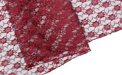 MDS Pack of 20 Wedding 12 x 108 inches Lace Table Runner for Wedding, Decorations for Birthday Parties, Banquets, Graduations, Engagements, and Runners fit Rectangle, Round Table- Maroon