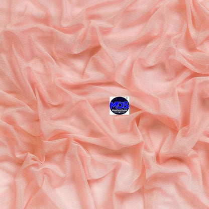 MDS Halloween Chiffon Draping Fabric - 2 Panel, 30" Wide x 75ft Long - Sheer Spooky Arbor & Canopy Drapery for Haunted House Backdrops, Party Ceilings, DIY Costumes & Themed Events - Peach